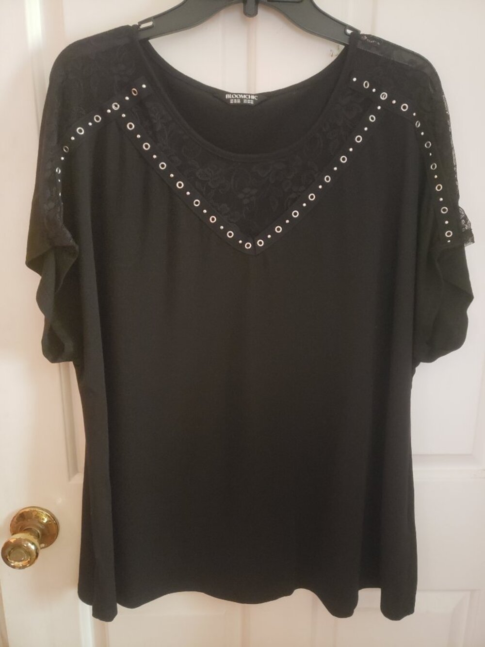 BloomChick Black Top eyelets & Lace.